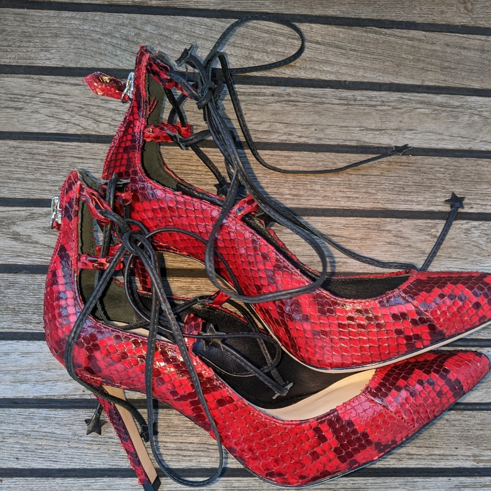Isa Tapia Python Red Heels - image 1